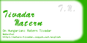 tivadar matern business card